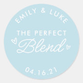 Die perfekte Mischung aus Minimalistischer Kaffee- Runder Aufkleber (Vorderseite)