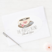 Die perfekte Mischung aus Mit Monogramm Kaffeecup Ovaler Aufkleber (Umschlag)