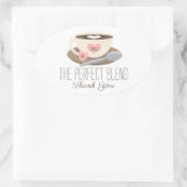 Die perfekte Mischung aus Mit Monogramm Kaffeecup Ovaler Aufkleber (Tasche)