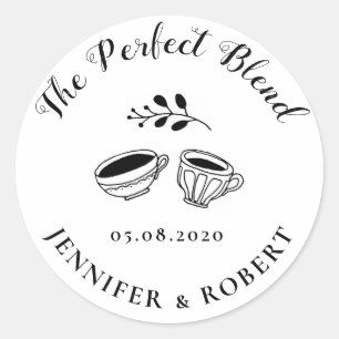 die perfekte Mischung aus Monogramm Hochzeit Runder Aufkleber