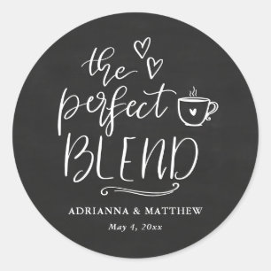 Die perfekte Mischung Coffee Lover Tafelkreide Hoc Runder Aufkleber