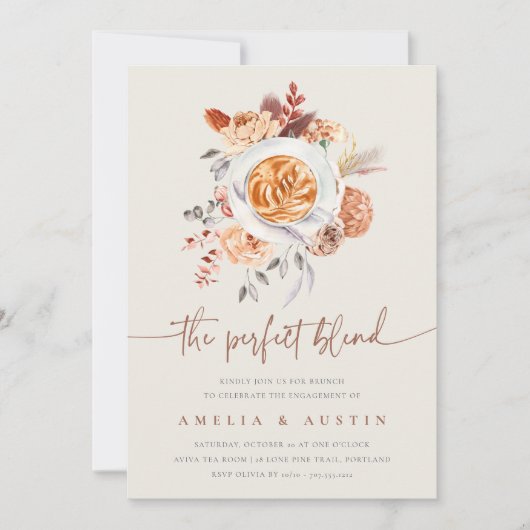Die perfekte Mischung für das Coffee Brunch Engage Einladung (Vorderseite)