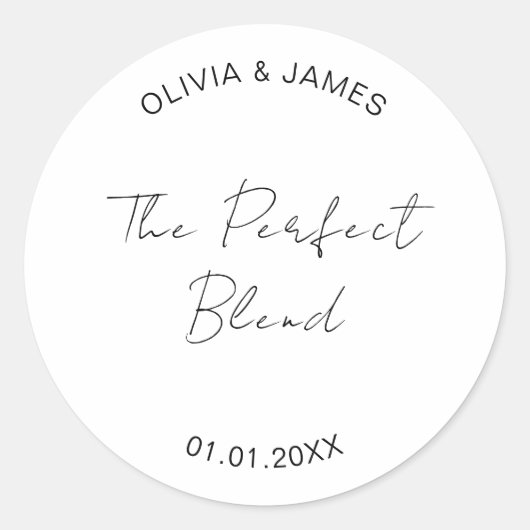 Die perfekte Mischung für die Hochzeitsfeier Runder Aufkleber (Vorderseite)