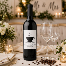 Die perfekte Mischung für eine Kaffeepause Weinetikett