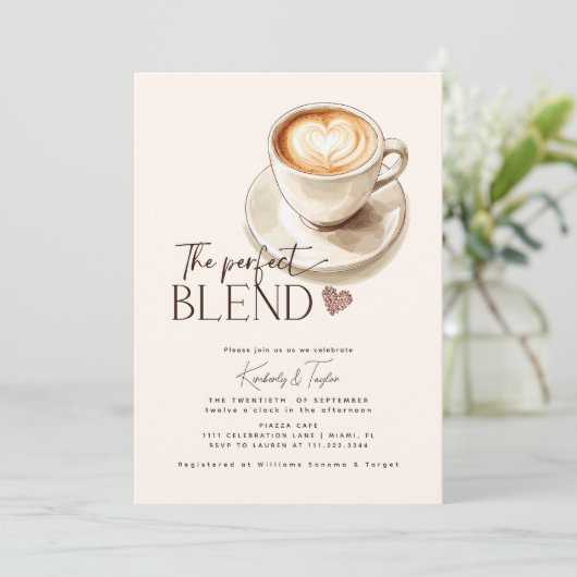 Die perfekte Mischung für Paare beim Hochzeitsesse Einladung (Stehend Vorderseite)