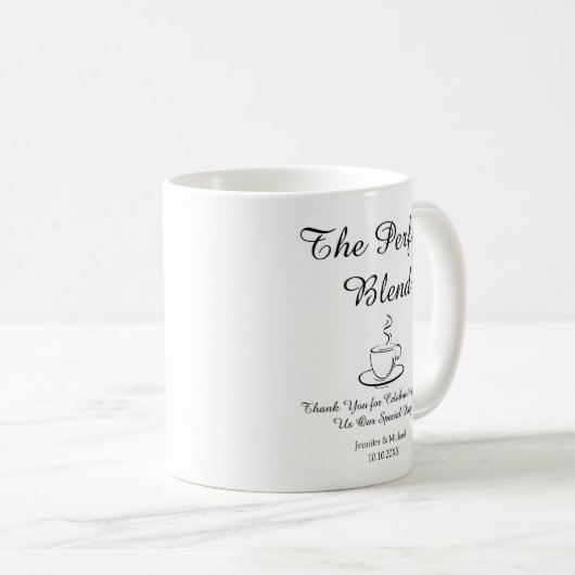 die perfekte Mischung, Hochzeit danke Ihnen stilvo Kaffeetasse (VorderseiteRechts)