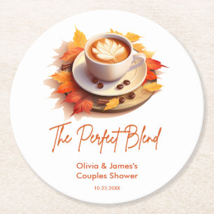 Die perfekte Mischung Kaffee Hochzeit Paare Dusche Runder Pappuntersetzer