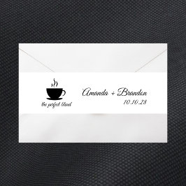 Die perfekte Mischung Kaffee-Typografie-Hochzeit Einladungsbanderole