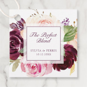 Die perfekte Mischung Moody Plum Florale Hochzeit Geschenkanhänger