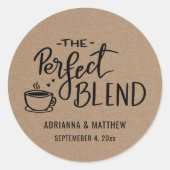 Die perfekte Mischung | Rustic Kraft Paper Wedding Runder Aufkleber (Vorderseite)