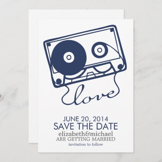 Die perfekte Mix-Hochzeit rettet das Datum {Marine Save The Date (Vorne/Hinten)