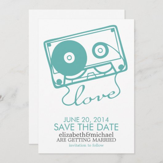 Die perfekte Mix-Hochzeit speichert das Datum {aqu Save The Date (Vorne/Hinten)
