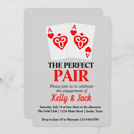 Die perfekte Partei für paarweites Engagement Einladung (Vorne/Hinten)