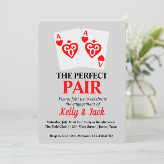 Die perfekte Partei für paarweites Engagement Einladung (Stehend Vorderseite)