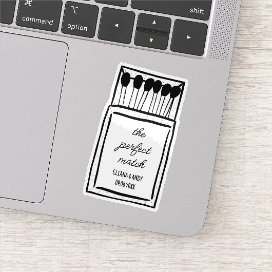 Die perfekte passende romantische Hochzeit Aufkleber (Detail)