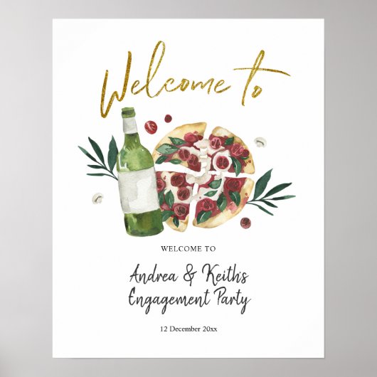 Die perfekte Pizza und das Begrüßungszeichen Poster (Vorne)