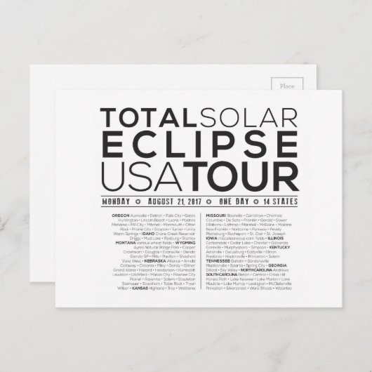 Die perfekte Postkarte für das Total Solar Eclipse (Vorne/Hinten)