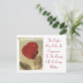 Die perfekte Rose gegen Mutter Postkarte (Stehend Vorderseite)