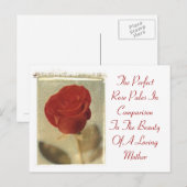 Die perfekte Rose gegen Mutter Postkarte (Vorne/Hinten)