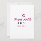 Die perfekte Übereinstimmung rosa schwarzer Name D Einladung (Rückseite)