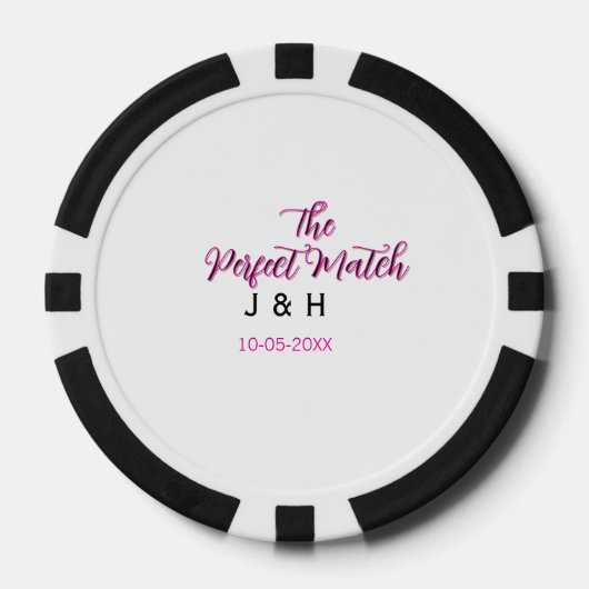 Die perfekte Übereinstimmung rosa schwarzer Name D Pokerchips (Vorderseite)