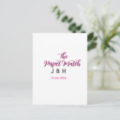Die perfekte Übereinstimmung rosa schwarzer Name D Postkarte (Stehend Vorderseite)