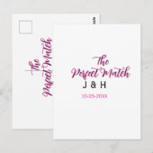 Die perfekte Übereinstimmung rosa schwarzer Name D Postkarte (Vorne/Hinten)