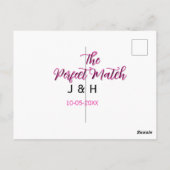 Die perfekte Übereinstimmung rosa schwarzer Name D Postkarte (Rückseite)