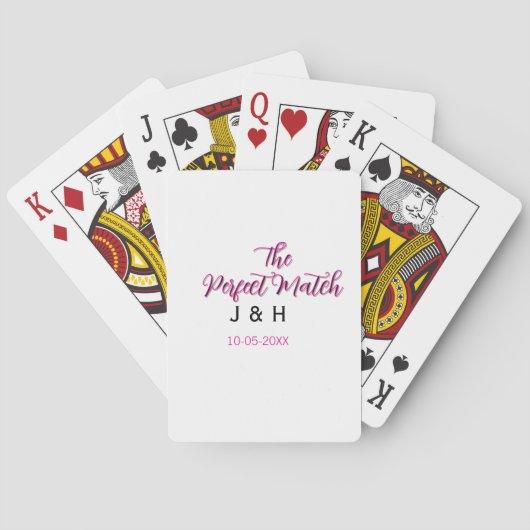 Die perfekte Übereinstimmung rosa schwarzer Name D Spielkarten (Rückseite)