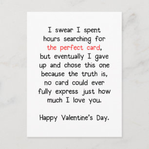 Die perfekte Valentintagskarte Feiertagspostkarte