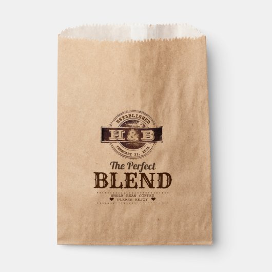 Die perfekten Blend-Hochzeitscoffee-Liebestaschen Geschenktütchen (Vorderseite)