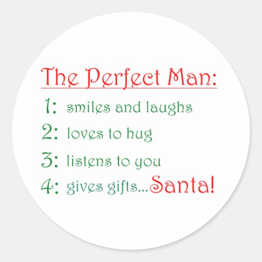 Die perfekten Mann-Aufkleber Runder Aufkleber (Vorderseite)