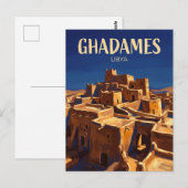 Die Perle der Wüste, Ghadames Libyen Postkarte (Vorne/Hinten)