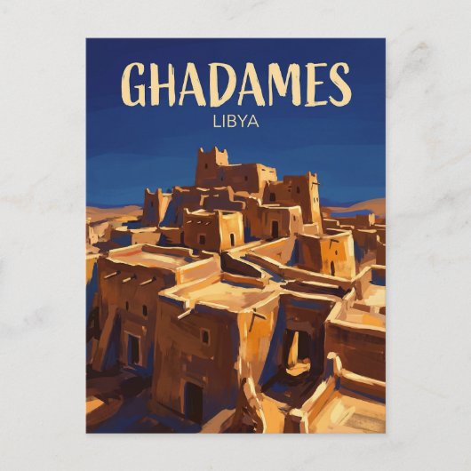 Die Perle der Wüste, Ghadames Libyen Postkarte (Vorderseite)