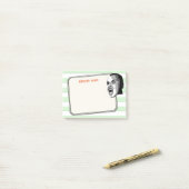 Die Person, die auf Pastellgrün schreit, Stripes Post-it Klebezettel (Auf Schreibtisch)