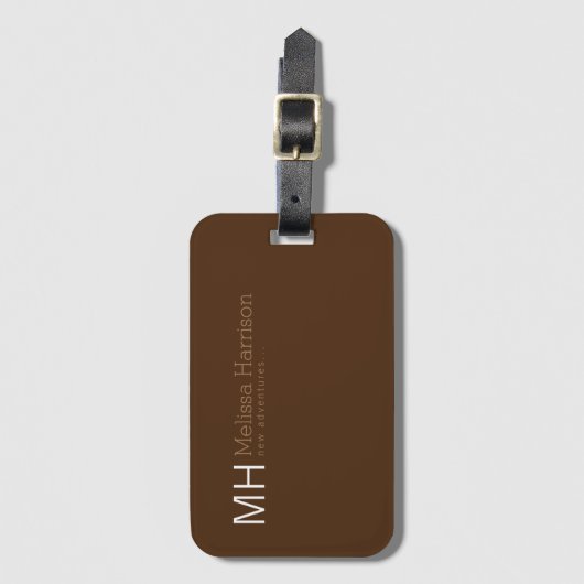 Die Personalisierte braune Farbe des Reisenden Gepäckanhänger (Vorderseite Vertikal)