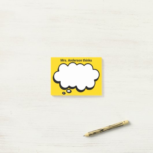 Die Personalisierte Denkblase des Lehrers Post-it Klebezettel (Auf Schreibtisch)