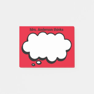 Die Personalisierte Denkblase des Lehrers Post-it Klebezettel
