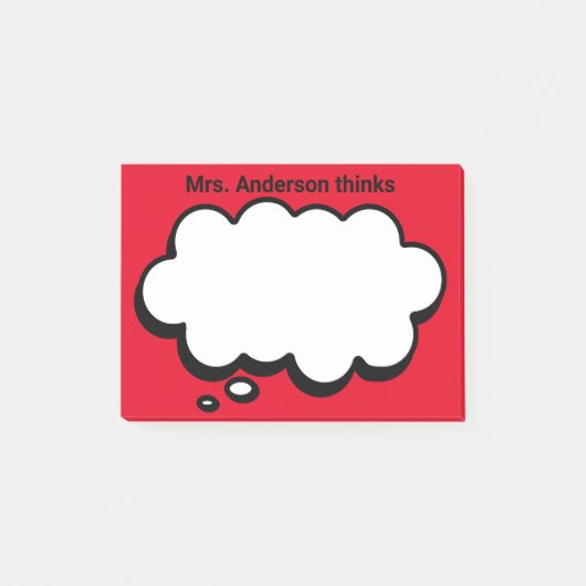 Die Personalisierte Denkblase des Lehrers Post-it Post-it Klebezettel (Vorderseite)