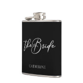 Die Personalisierte Hochzeit der Braut in Schwarz Flachmann (Links)