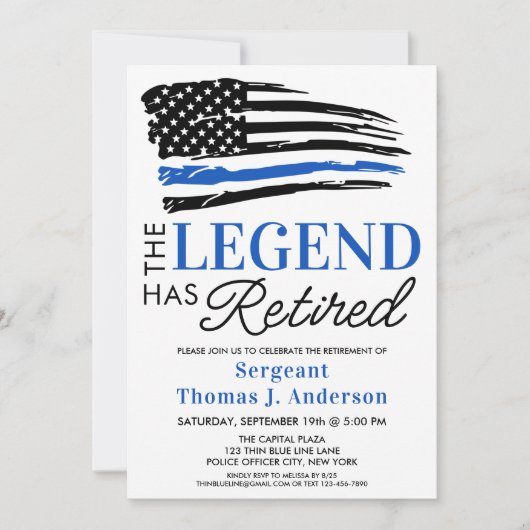 Die Personalisierte Legislaturperiode der Polizei  Einladung (Vorderseite)