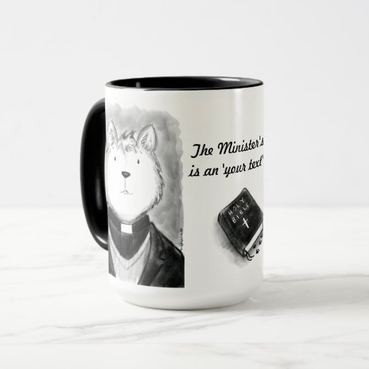 Die personalisierte niedliche Katze des Ministers Tasse (Vorderseite Links)