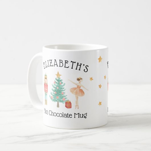 Die Personalisierte Nutcracker-Tasse des Mädchens Kaffeetasse (Vorderseite Links)