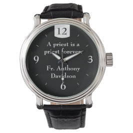 Die Personalisierte Schwarze E-Watch des Priesters Armbanduhr