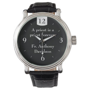 Die Personalisierte Schwarze E-Watch des Priesters Armbanduhr