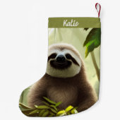 Die Personalisierte Sloth Digital Art Kleiner Weihnachtsstrumpf (Rückseite)