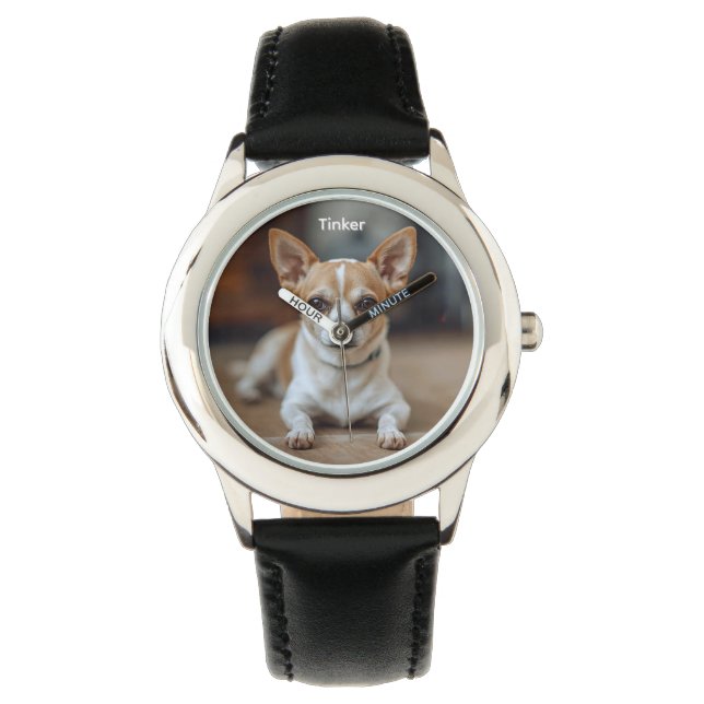 Die Personalisierte Uhr des niedlichen Chihuahua-K (Vorderseite)