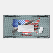 Die personalisierte US-Flagge AR15 darf nicht verl Schreibtischunterlage (Tastatur & Maus)