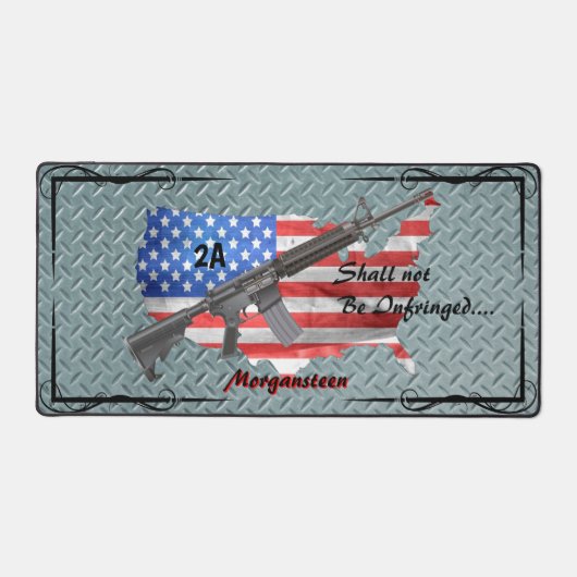 Die personalisierte US-Flagge AR15 darf nicht verl Schreibtischunterlage (Vorderseite)