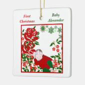 Die Personalisierte Weihnachtskunst des Babys schl Keramikornament (Links)
